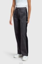 Esprit 90s high-rise straight leg workwear jeans Women Black Medium Wash Denim P0D0X365