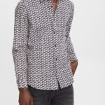 Esprit All-over print shirt Men Navy Shirts P0D0X881