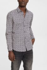Esprit All-over print shirt Men Navy Shirts P0D0X881