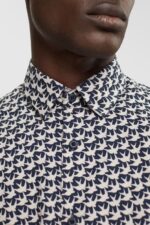 Esprit All-over print shirt Men Navy Shirts P0D0X881 - Image 3