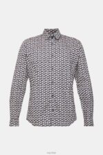 Esprit All-over print shirt Men Navy Shirts P0D0X881 - Image 5