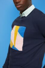 Esprit Applique sweatshirt Men Navy Sweatshirts & Hoodies P0D0X882 - Image 3