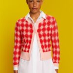 Esprit Argyle Cardigan Women White Sweaters P0D0X86