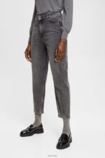 Esprit Banana fit jeans with asymmetric waistband Women Black Medium Wash Denim P0D0X339