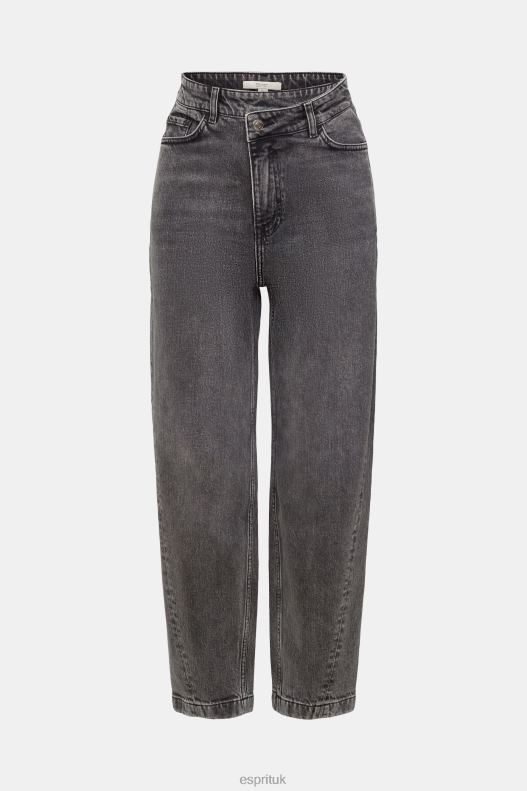 Esprit Banana fit jeans with asymmetric waistband Women Black Medium Wash Denim P0D0X339 - Image 5