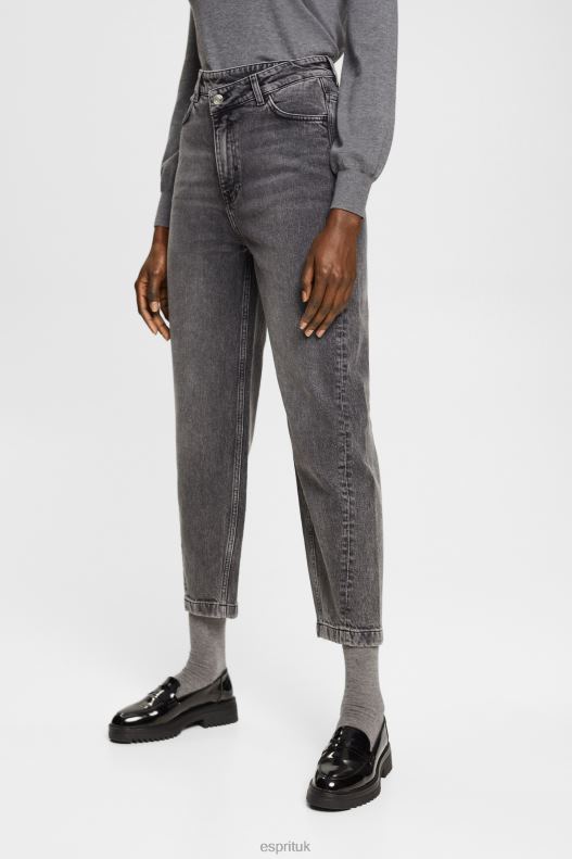 Esprit Banana fit jeans with asymmetric waistband Women Black Medium Wash Denim P0D0X339 - Image 1