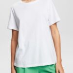 Esprit Basic T-shirt in 100% organic cotton Women White T-Shirts P0D0X513