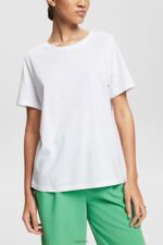 Esprit Basic T-shirt in 100% organic cotton Women White T-Shirts P0D0X513