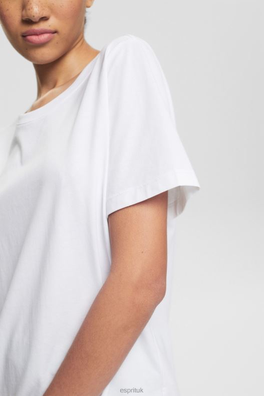 Esprit Basic T-shirt in 100% organic cotton Women White T-Shirts P0D0X513 - Image 3