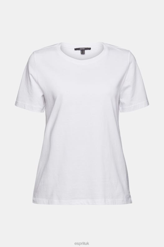 Esprit Basic T-shirt in 100% organic cotton Women White T-Shirts P0D0X513 - Image 5