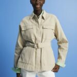 Esprit Belted twill jacket Women Sand Jackets P0D0X292