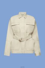 Esprit Belted twill jacket Women Sand Jackets P0D0X292 - Image 5