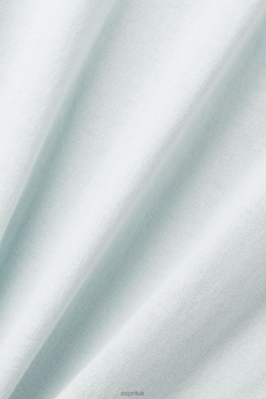 Esprit Blended TENCEL and sustainable cotton polo shirt Men Light Aqua Green Polos P0D0X760 - Image 4