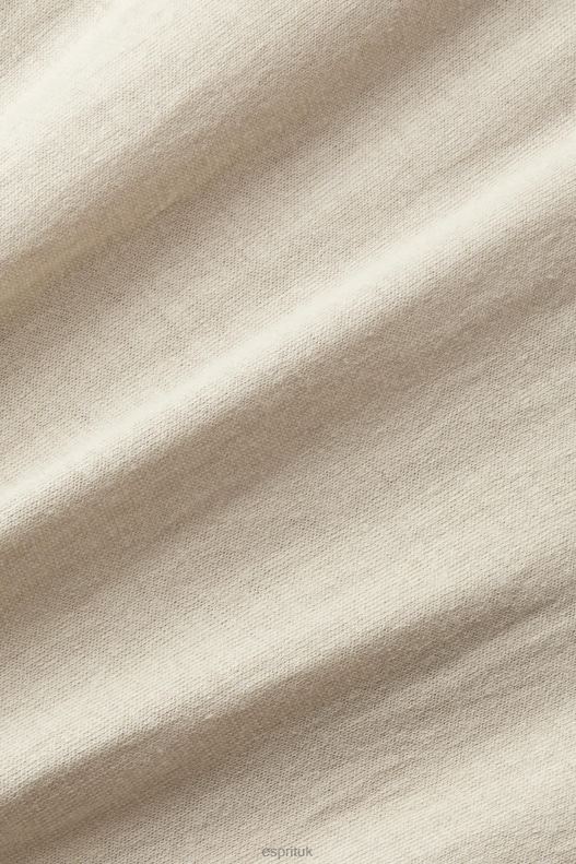 Esprit Blended TENCEL and sustainable cotton polo shirt Men Light Taupe Polos P0D0X759 - Image 4