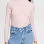 Esprit Boat neck long sleeve top Women Light Pink Long Sleeve P0D0X368
