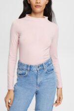 Esprit Boat neck long sleeve top Women Light Pink Long Sleeve P0D0X368