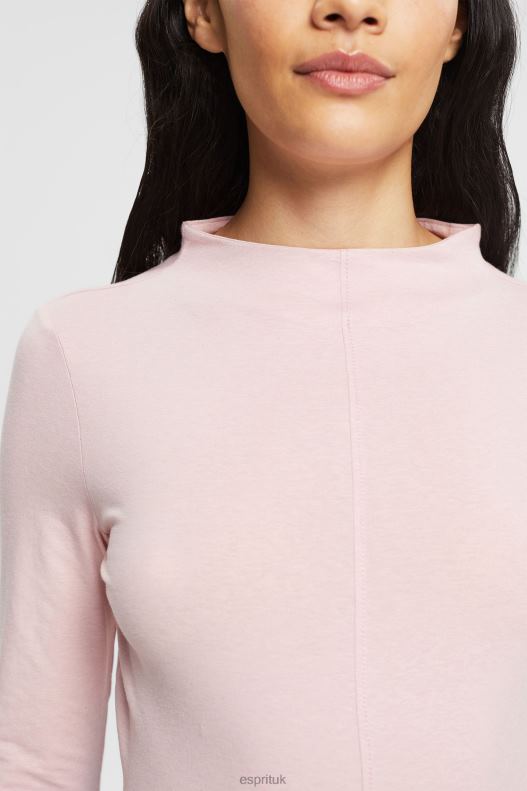 Esprit Boat neck long sleeve top Women Light Pink Long Sleeve P0D0X368 - Image 3