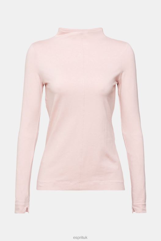 Esprit Boat neck long sleeve top Women Light Pink Long Sleeve P0D0X368 - Image 5
