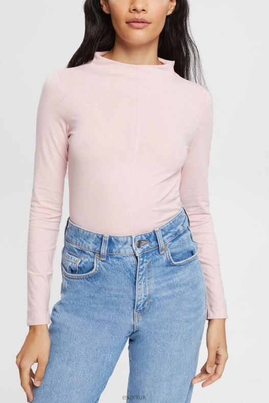 Esprit Boat neck long sleeve top Women Light Pink Long Sleeve P0D0X368 - Image 1