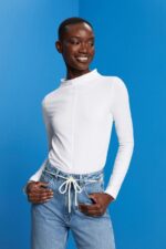 Esprit Boat neck long sleeve top Women White Long Sleeve P0D0X369