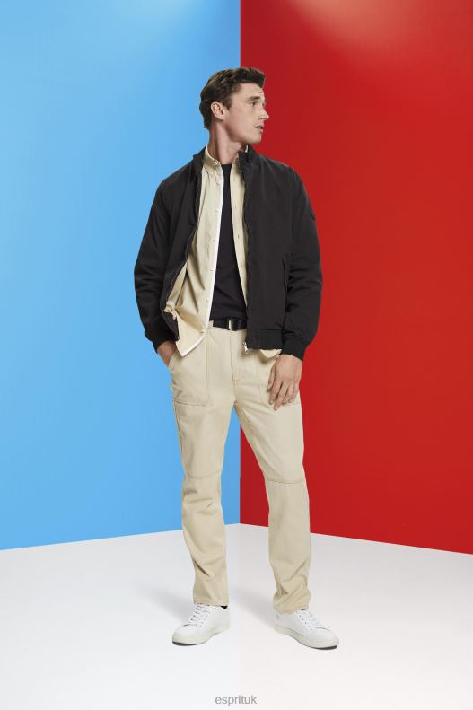 Esprit Bomber jacket with stand-up collar Men Black Jackets P0D0X713 - Image 2