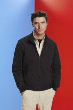 Esprit Bomber jacket with stand-up collar Men Black Jackets P0D0X713