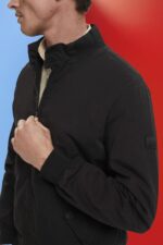 Esprit Bomber jacket with stand-up collar Men Black Jackets P0D0X713 - Image 3