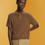Esprit Boucle polo shirt Men Pale Khaki Polos P0D0X702