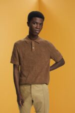 Esprit Boucle polo shirt Men Pale Khaki Polos P0D0X702