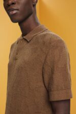 Esprit Boucle polo shirt Men Pale Khaki Polos P0D0X702 - Image 3