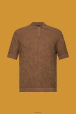 Esprit Boucle polo shirt Men Pale Khaki Polos P0D0X702 - Image 5