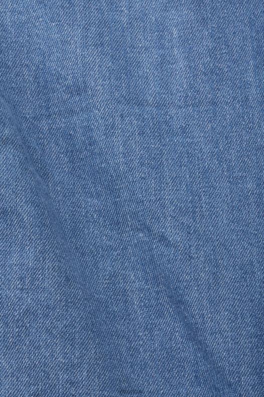 Esprit Boxy denim short-sleeved shirt Men Blue Medium Wash Shirts P0D0X670 - Image 4