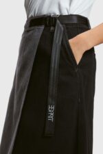 Esprit Buckle waist wrapped midi skirt Women Black Skirts P0D0X363 - Image 2