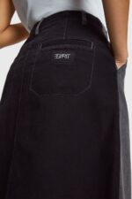 Esprit Buckle waist wrapped midi skirt Women Black Skirts P0D0X363 - Image 3