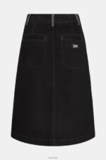Esprit Buckle waist wrapped midi skirt Women Black Skirts P0D0X363 - Image 5