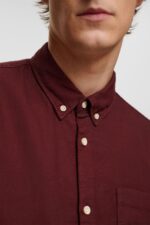 Esprit Button down cotton shirt Men Bordeaux Red Shirts P0D0X814 - Image 3