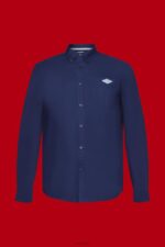 Esprit Button-down cotton shirt Men Navy Shirts P0D0X660 - Image 5