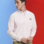 Esprit Button-down cotton shirt Men Pink Shirts P0D0X662