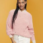 Esprit Cable knit jumper Women Pink Sweaters P0D0X273