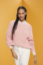 Esprit Cable knit jumper Women Pink Sweaters P0D0X273