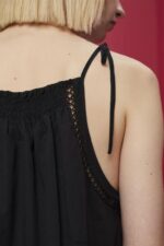 Esprit Camisole top with smock, TENCEL Women Black Top P0D0X198 - Image 3