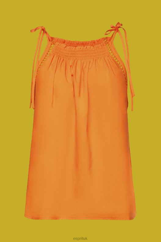 Esprit Camisole top with smock, TENCEL Women Orange Top P0D0X199 - Image 5