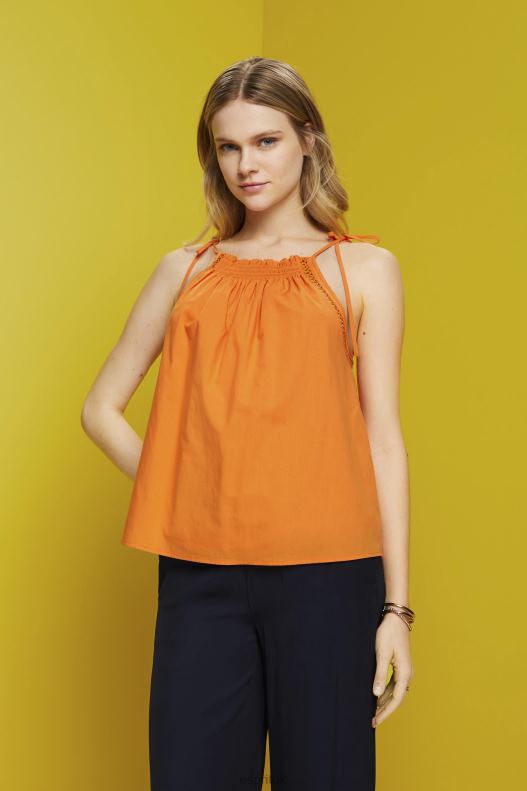 Esprit Camisole top with smock, TENCEL Women Orange Top P0D0X199 - Image 1