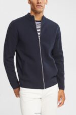 Esprit Cardigan with zip Men Navy Sweaters P0D0X922
