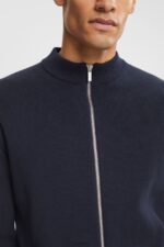 Esprit Cardigan with zip Men Navy Sweaters P0D0X922 - Image 3