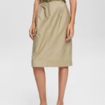 Esprit Cargo-style midi skirt Women Pale Khaki Skirts P0D0X535