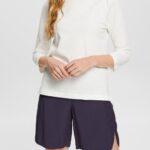 Esprit Casual cotton slub t-shirt Women Off White T-Shirts P0D0X539