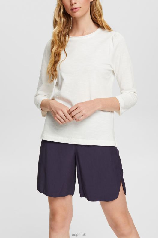 Esprit Casual cotton slub t-shirt Women Off White T-Shirts P0D0X539 - Image 1