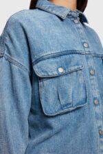 Esprit Casual denim shirt Women Blue Light Wash Shirts P0D0X485 - Image 2