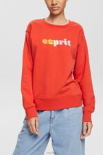 Esprit Casual logo puff print sweatshirt Women Orange Red Sweatshirts & Hoodies P0D0X366